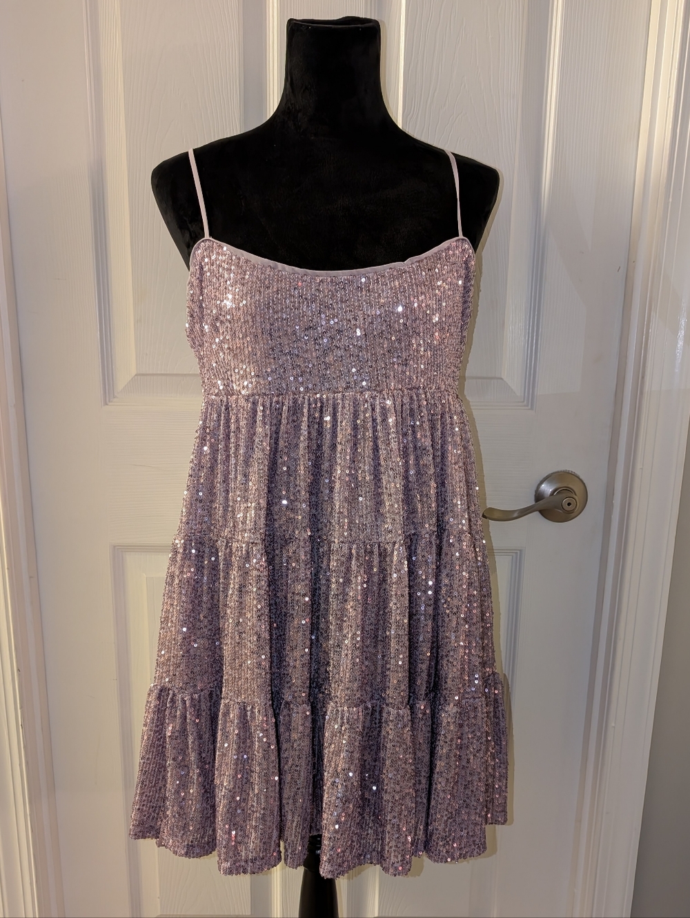 Le Lis Lavender Sequin Babydoll Dress